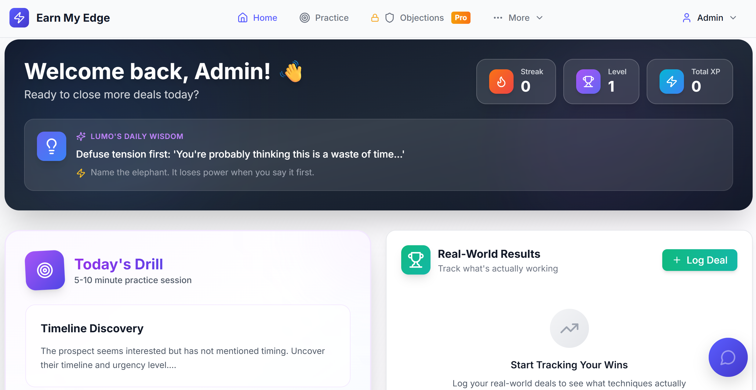 Earn My Edge - Main product screenshot demonstrating key features and user interface