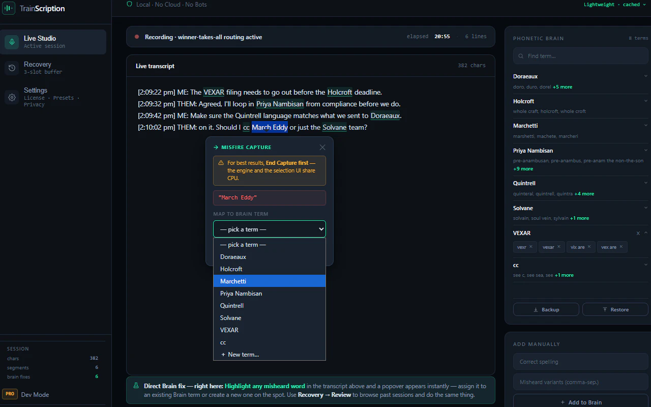 TrainScription screenshot 2