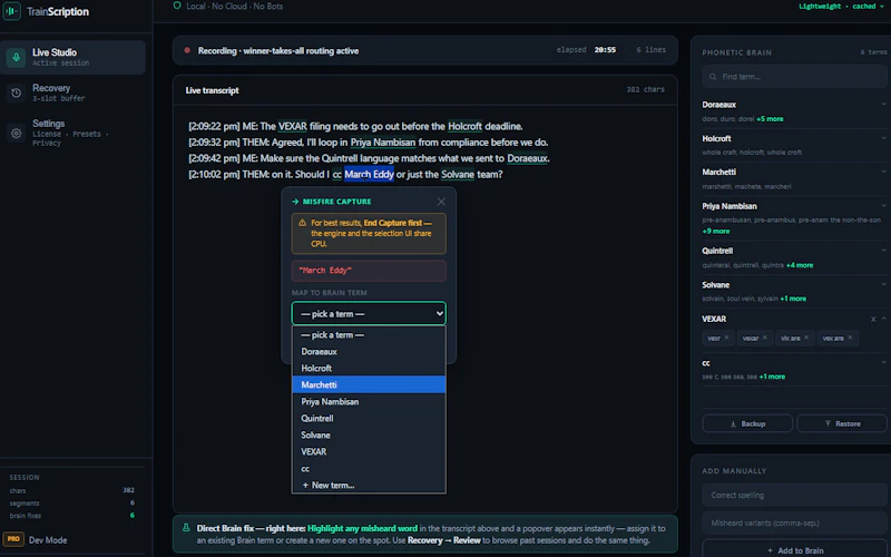 TrainScription screenshot 2