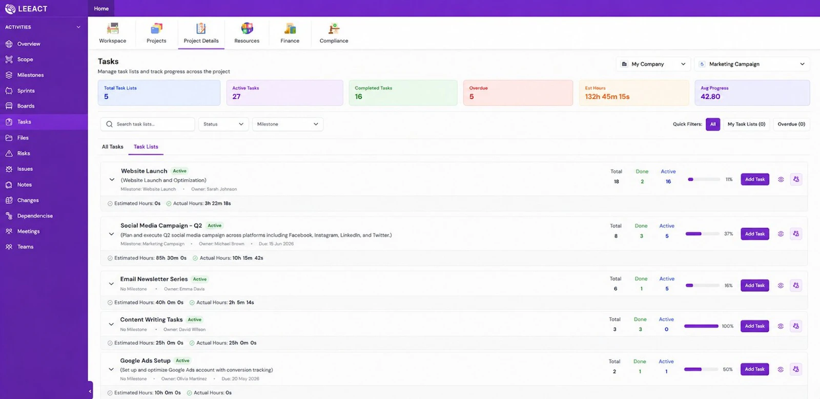 Leeact screenshot 1