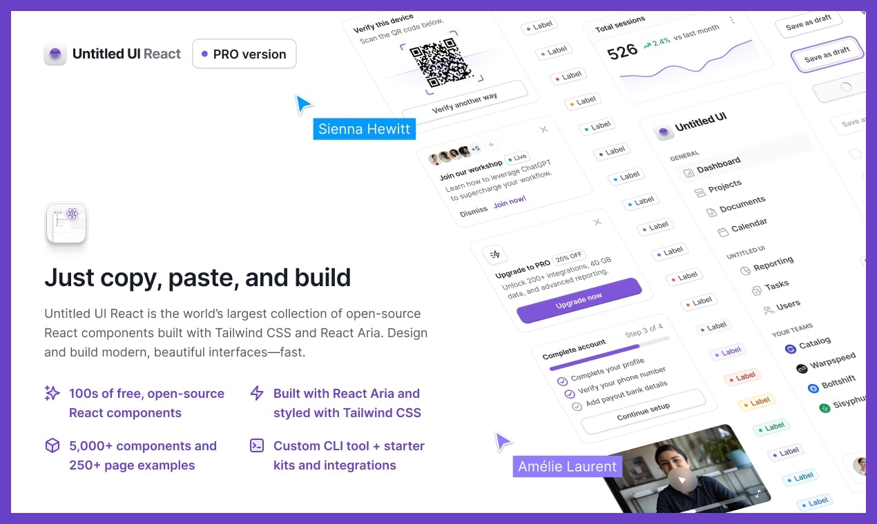 React Ui senza titolo - Componenti di reazione open source.Basta copiare, incollare e costruire. media 3