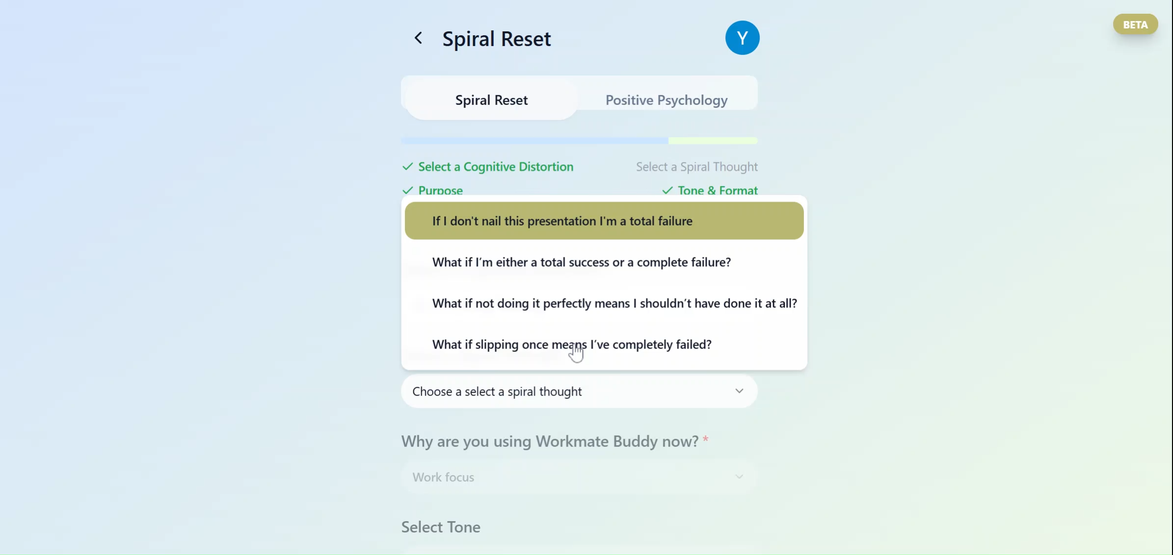 Workmate Buddy - Claridad mental en el trabajo. - Su asistente de IA para la claridad del lugar de trabajo y los reiniciados de la mentalidad media 3