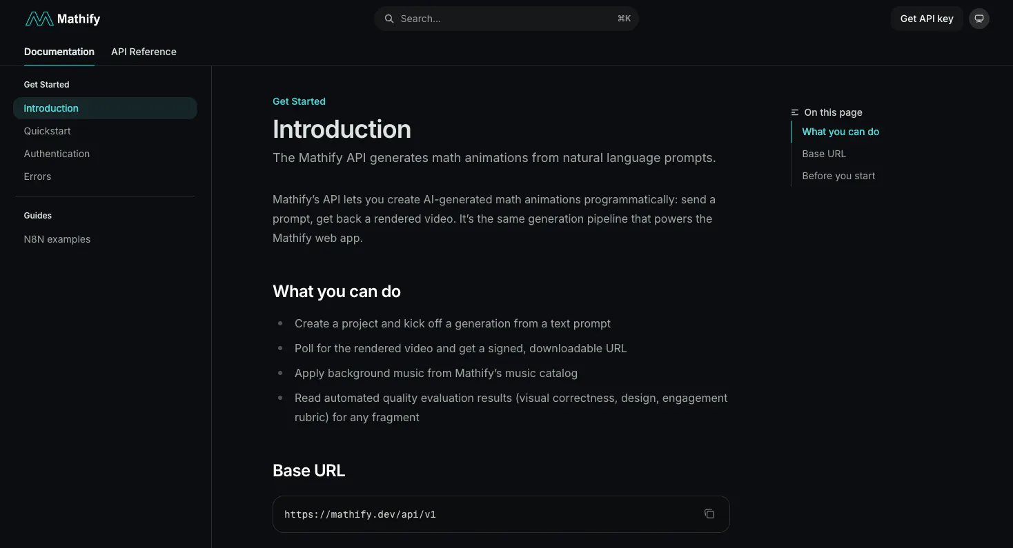 Mathify API gallery image