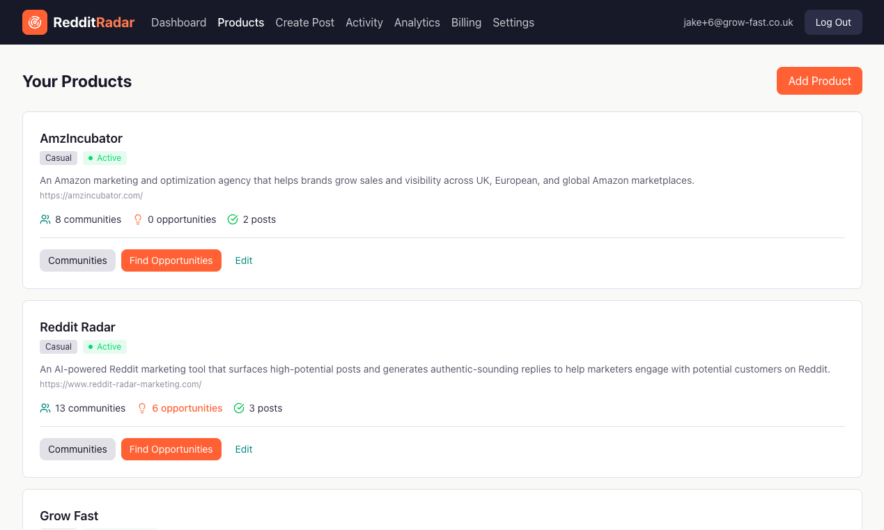 Reddit Radar - Screenshot 3 showing product features and functionality