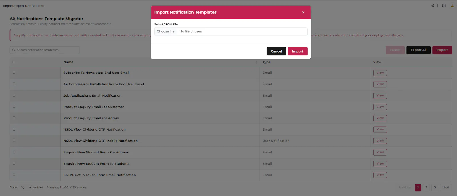 AX Notifications Template Migrator screenshot 3