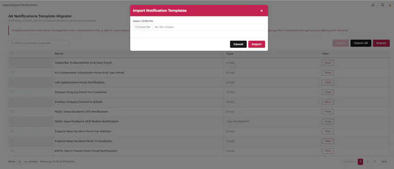 AX Notifications Template Migrator screenshot 3