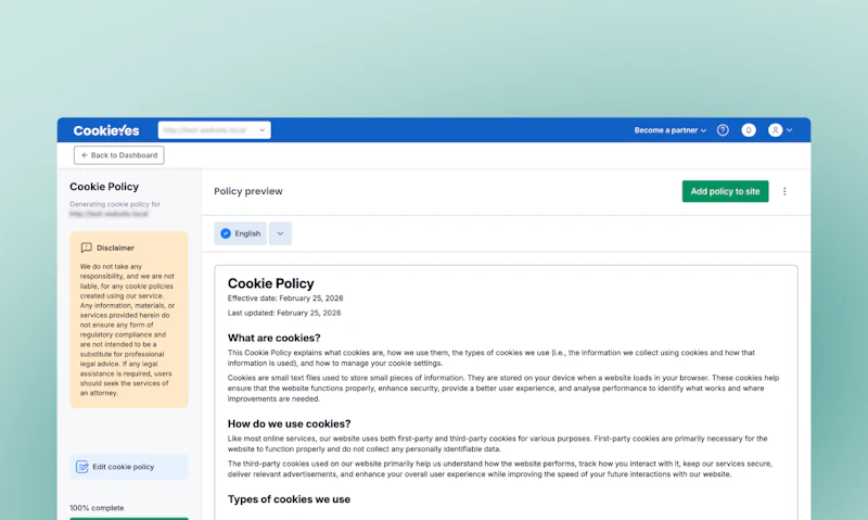 CookiePolicy Generator by CookieYes screenshot 8