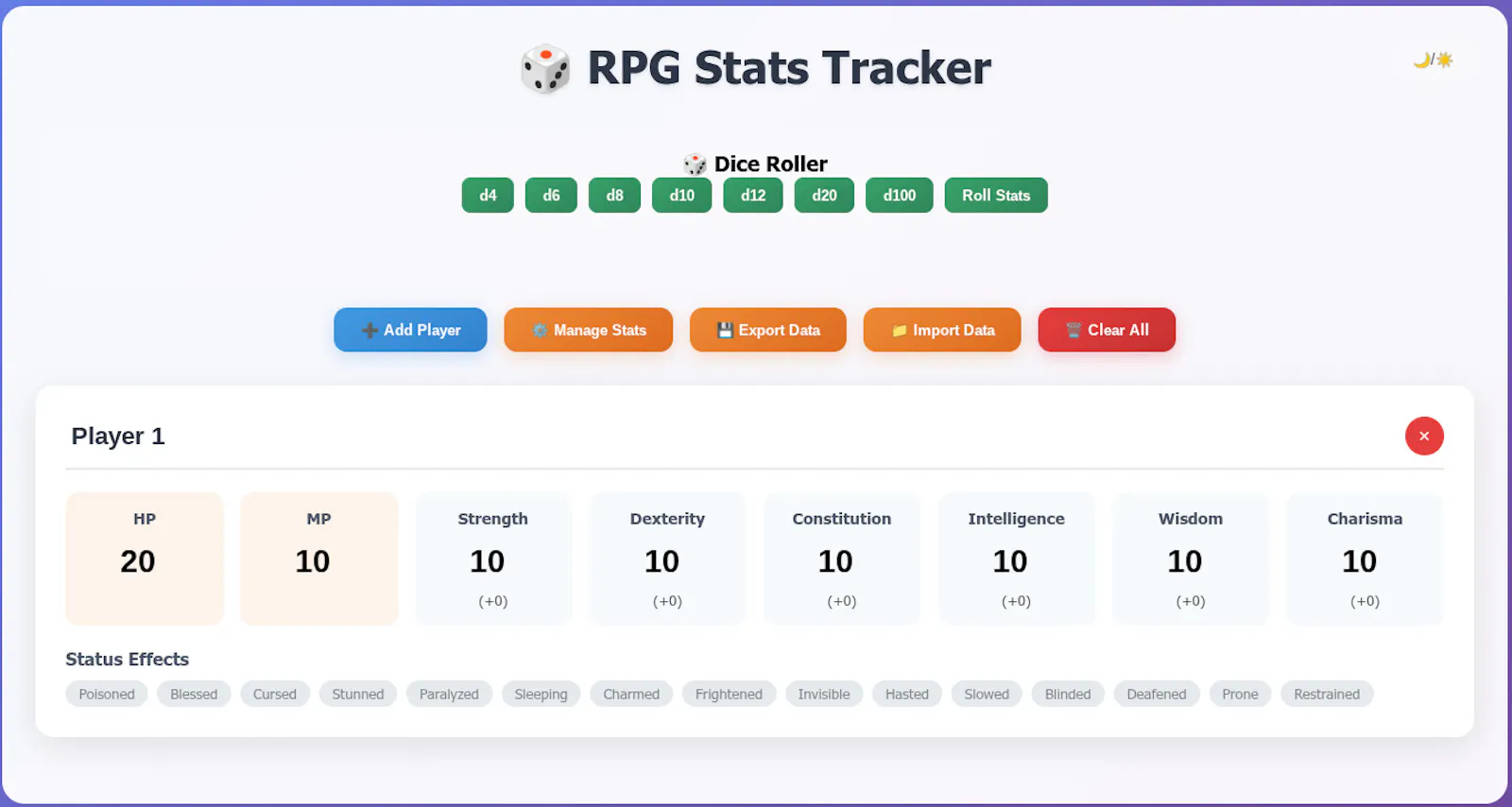 RPG Stats Calculator screenshot 1