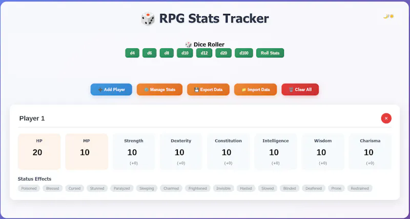 RPG Stats Calculator screenshot 1