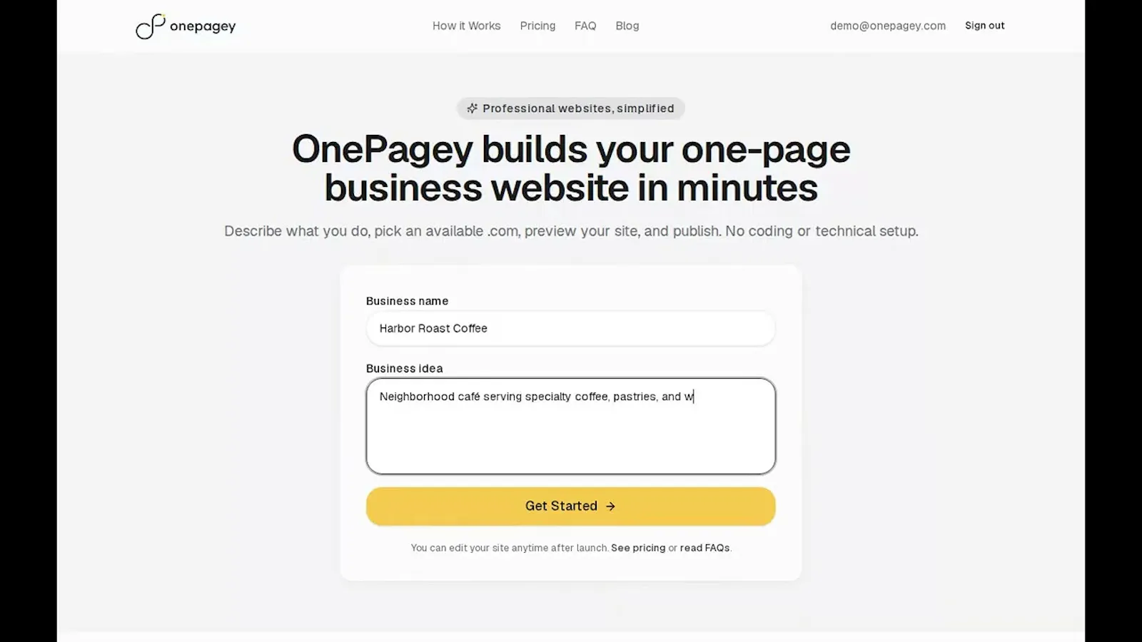 OnePagey screenshot 1 (video preview)