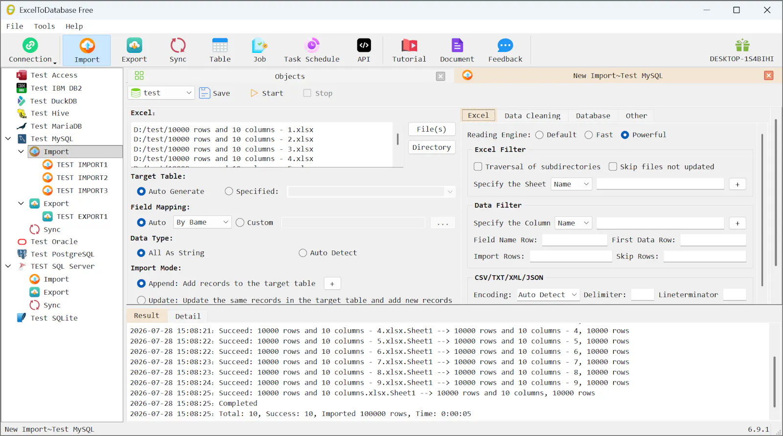 ExcelToDatabase screenshot 1