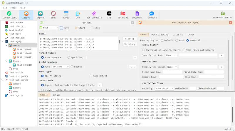 ExcelToDatabase screenshot 1