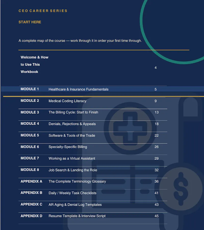 Medical Billing VA Course Workbook screenshot 1