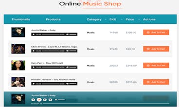 Woo Product Table gallery image