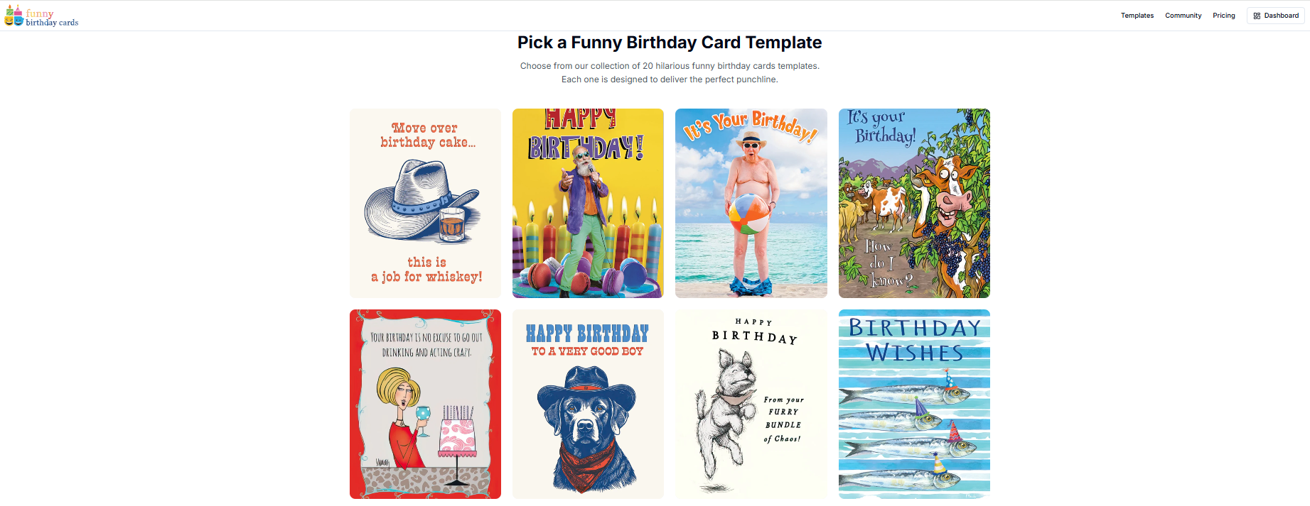 Funny Birthday Cards - Screenshot 2 showing product features and functionality