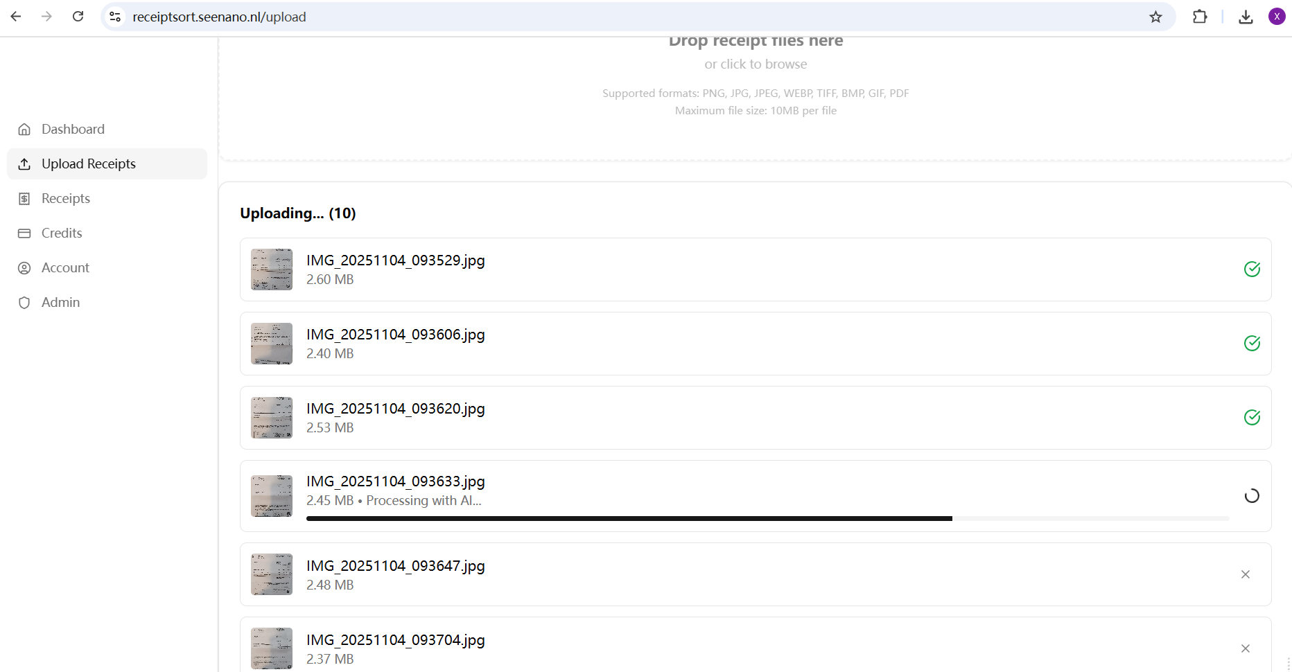 ReceiptSort - Screenshot 3 preview