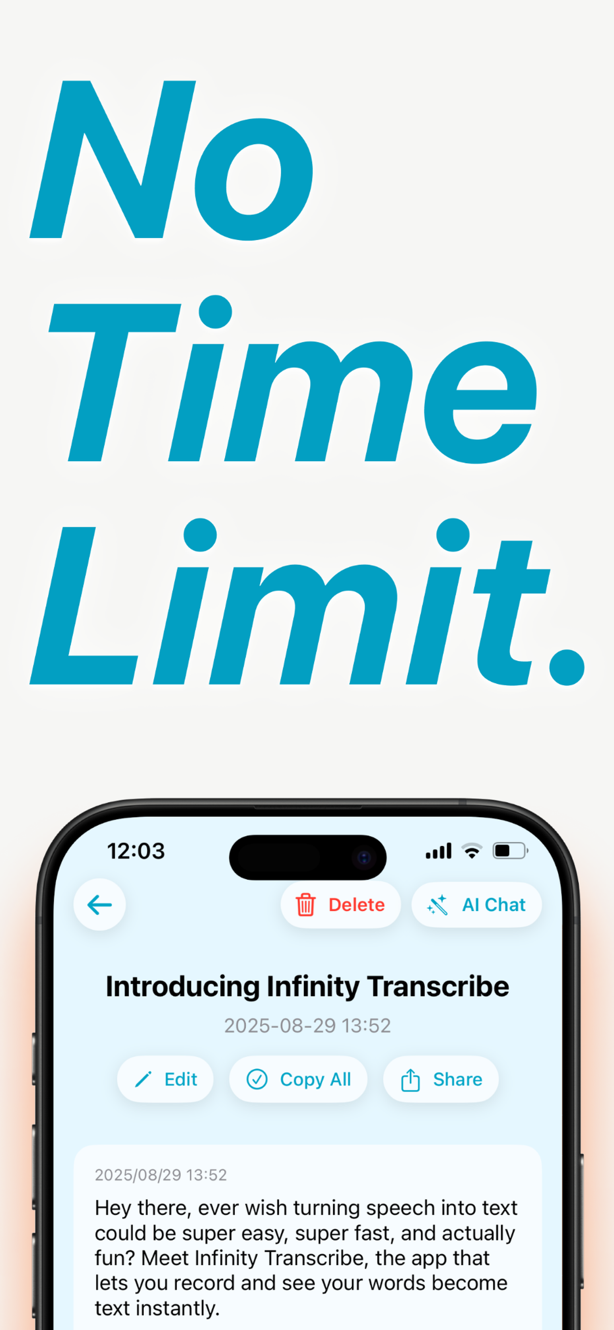 Média Infinity Transcribe - Transcription illimitée, gratuite et sans limites de temps. 2