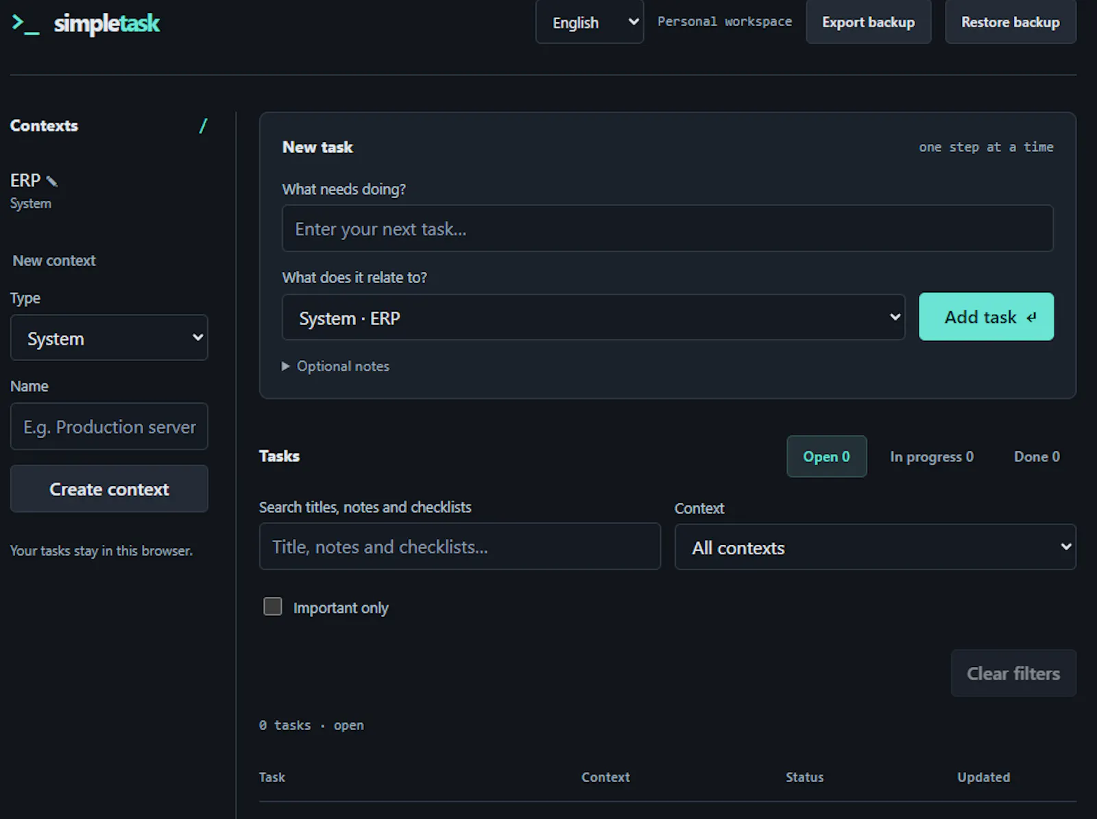 Simple Task screenshot 1