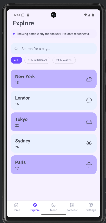 Minimal Moon Weather - Main product screenshot demonstrating key features and user interface