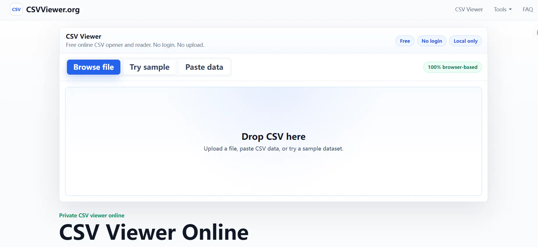 CSV Viewer Online