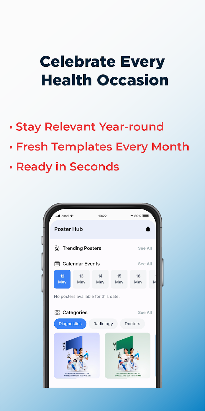 PosterHub – Poster Maker for Diagnostics - Create branded health posters in seconds. No designers. media 4