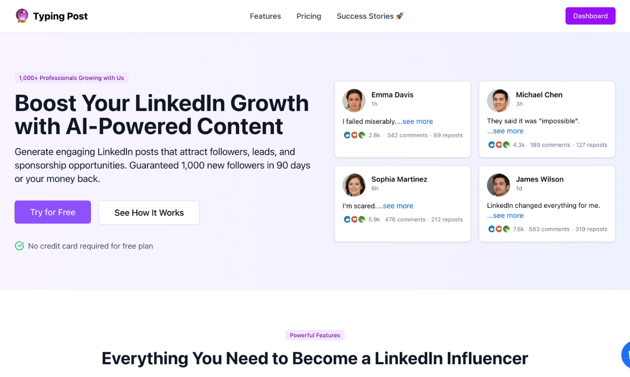 Media Gõ bài - Tăng sự tăng trưởng LinkedIn của bạn với nội dung do AI cung cấp 1