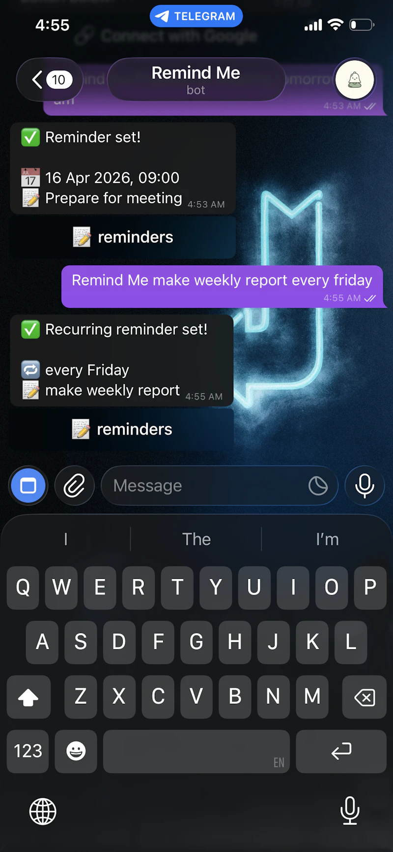 Remind Me Bot screenshot 5