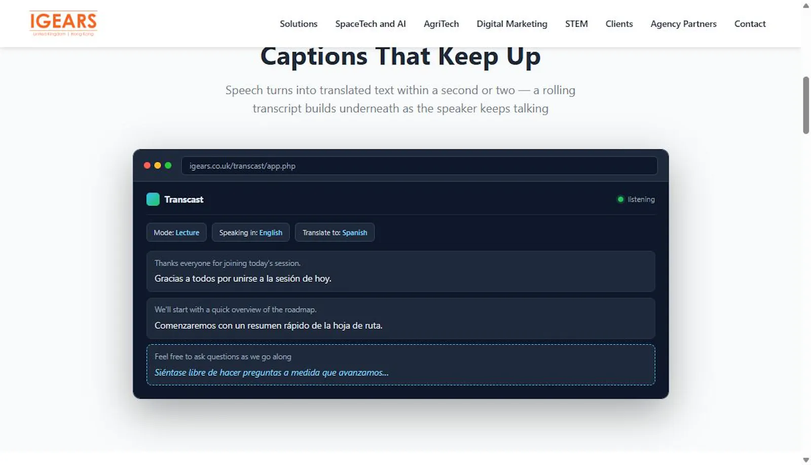 Transcast screenshot 2