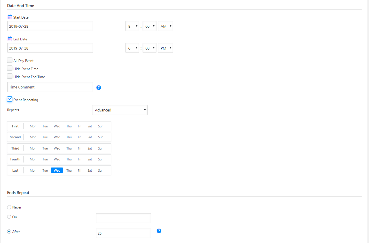 Modern Events Calendar gallery image