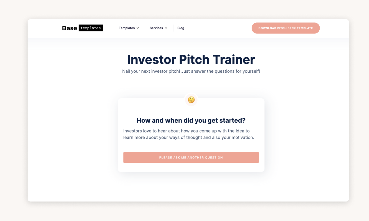 Investor Pitch Training Product Hunt Image