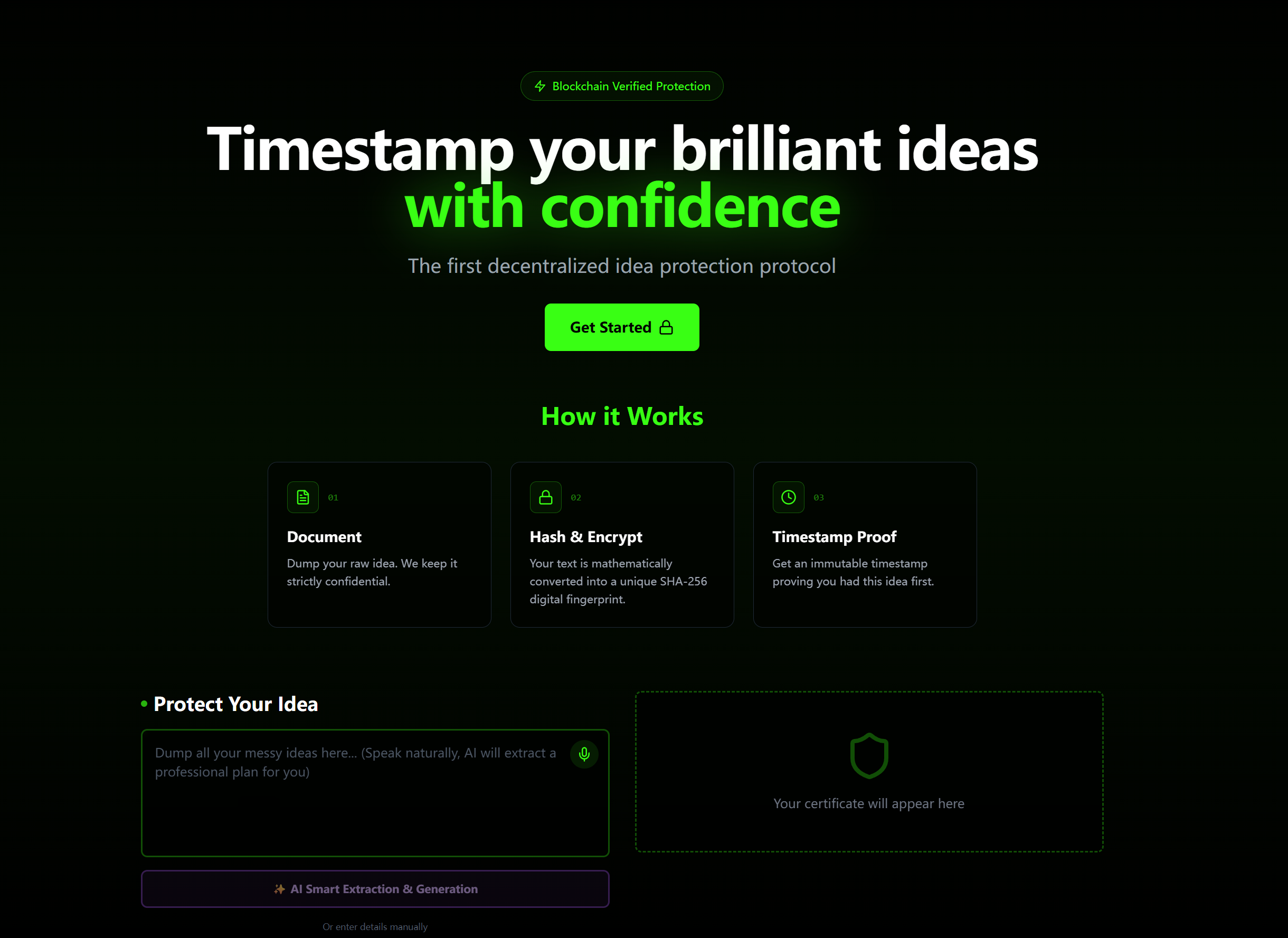 IdeaVault - Main product screenshot demonstrating key features and user interface