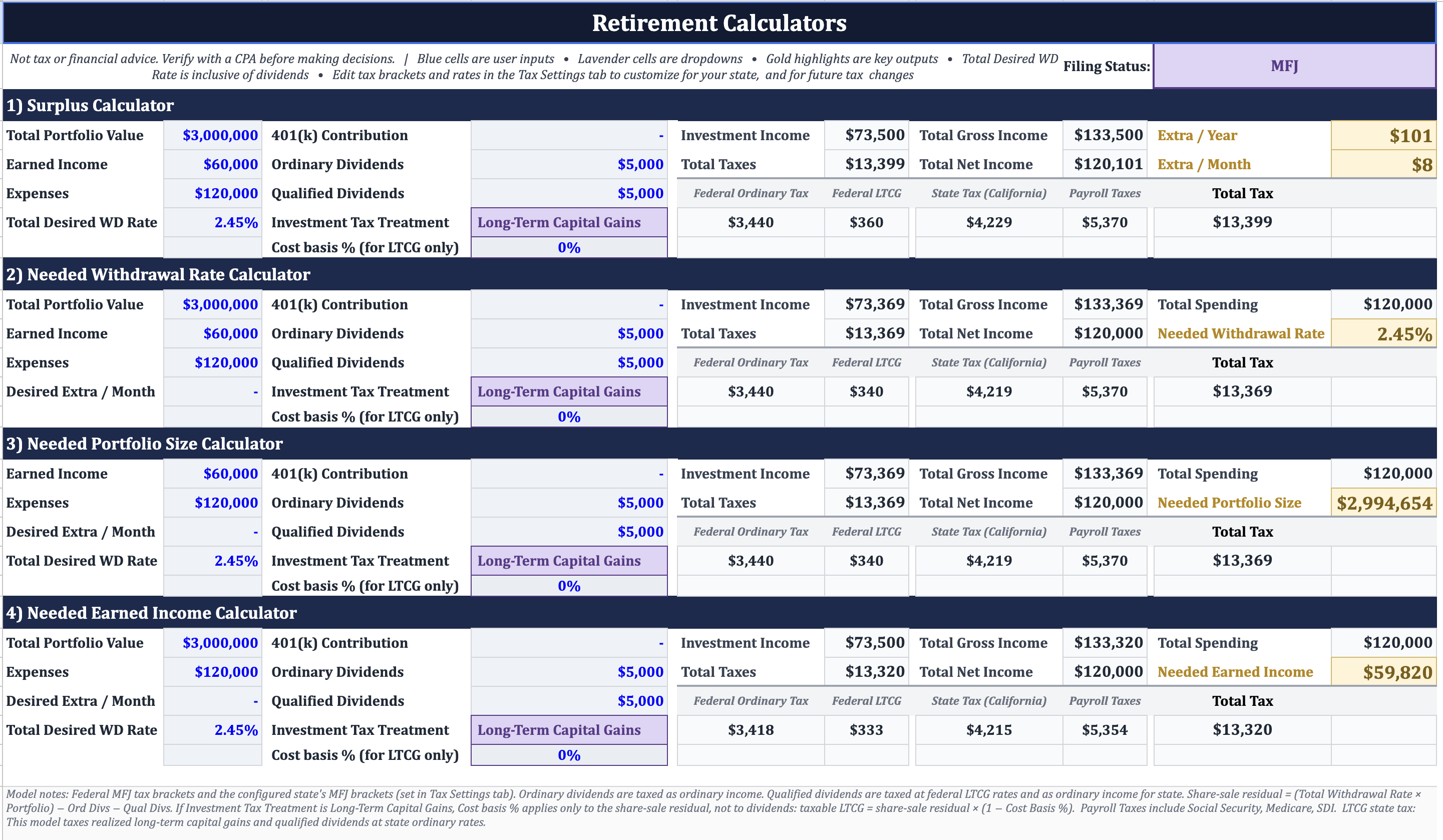 Retirement Withdrawal Rate Calculator gallery image
