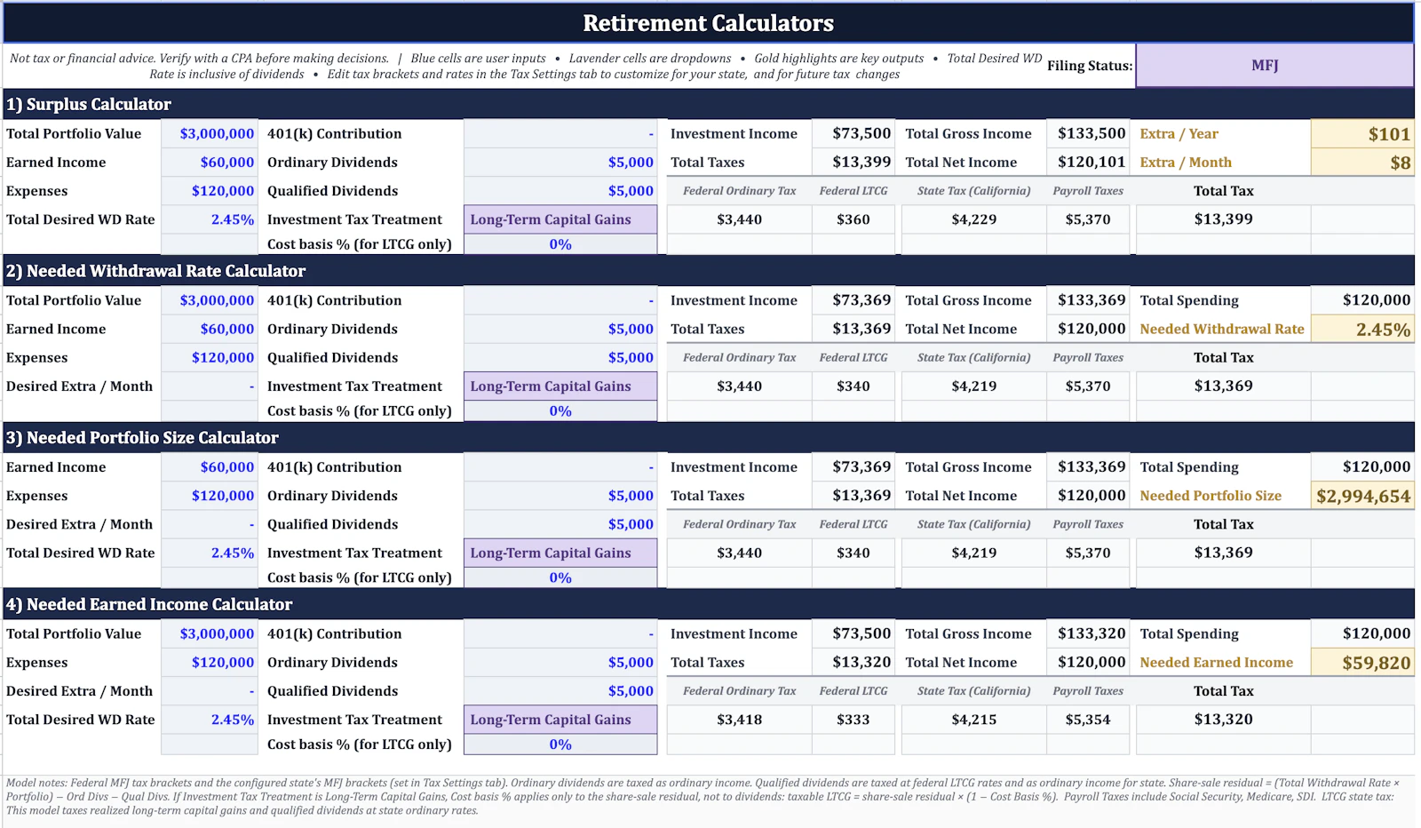Retirement Withdrawal Rate Calculator screenshot 1