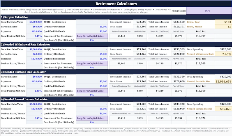 Retirement Withdrawal Rate Calculator screenshot 1