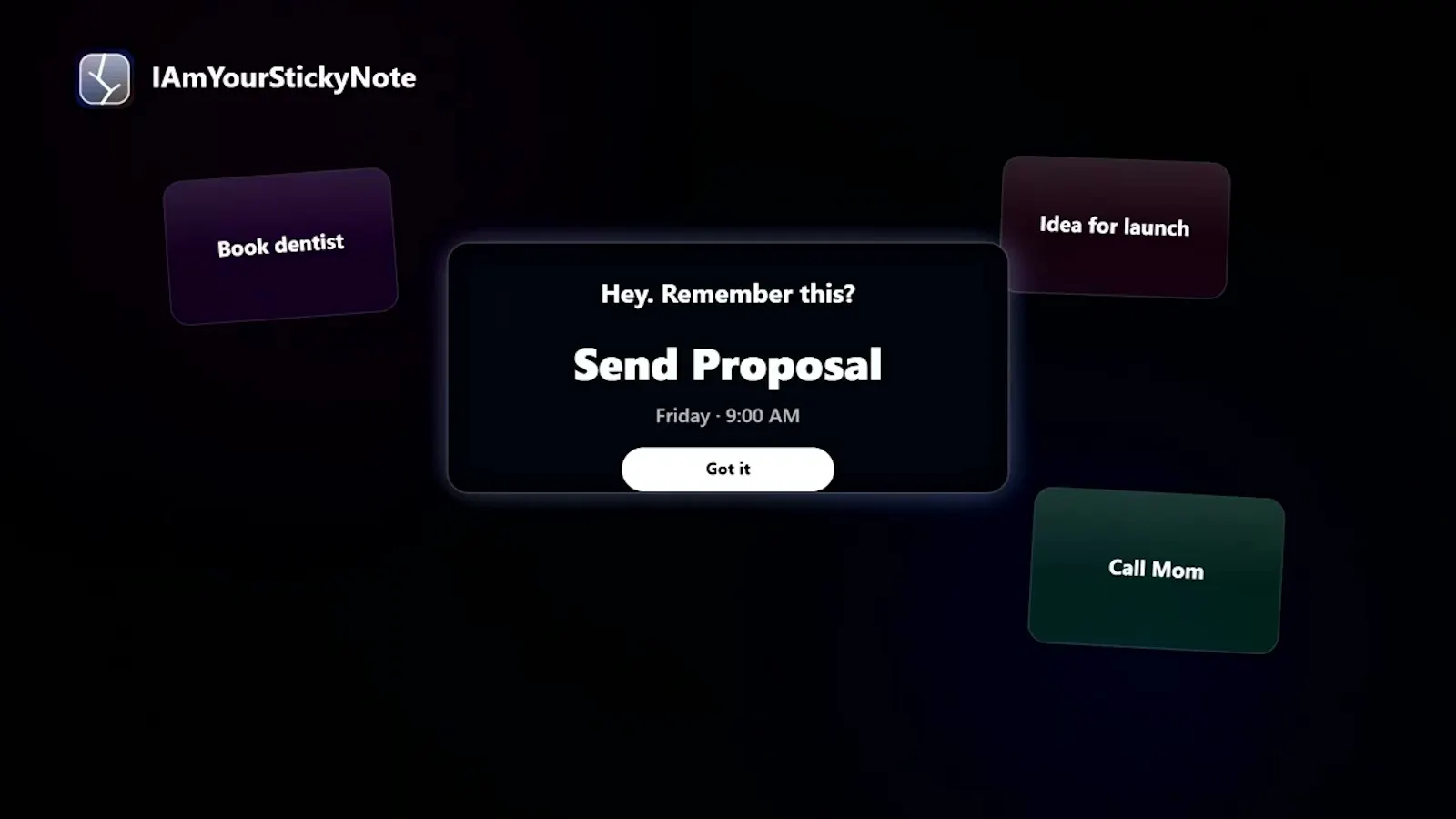 IAmYourStickyNote screenshot 1 (video preview)
