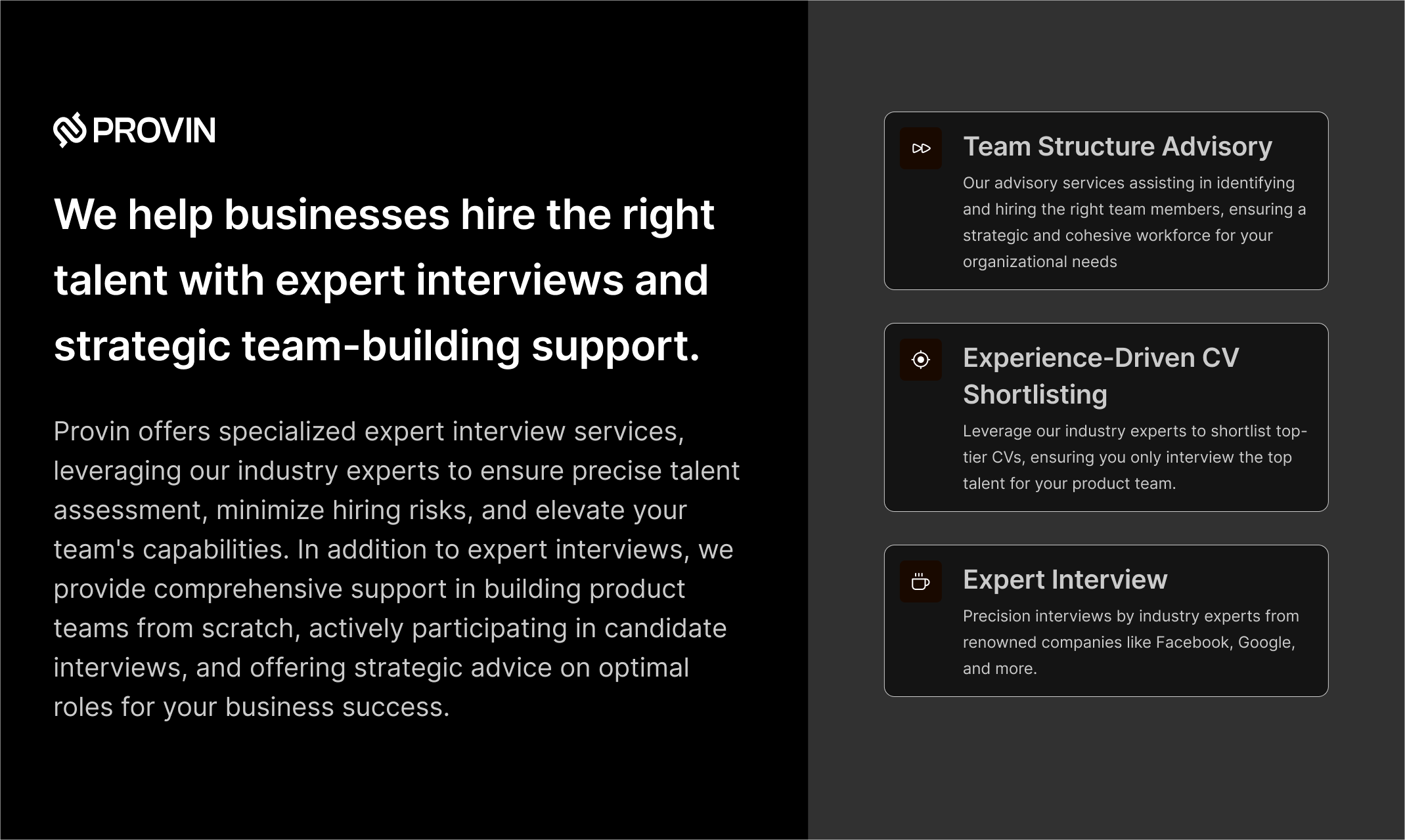 Mídia 1 de Provin.io - Entrevista técnica por especialistas do setor