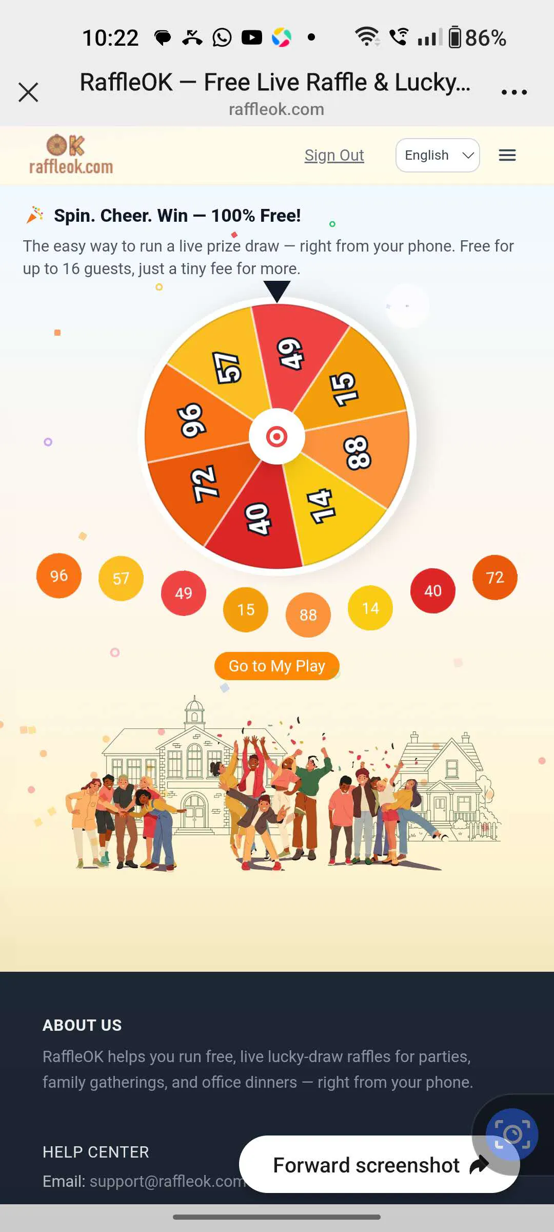 Free live raffle wheel & number draw  gallery image