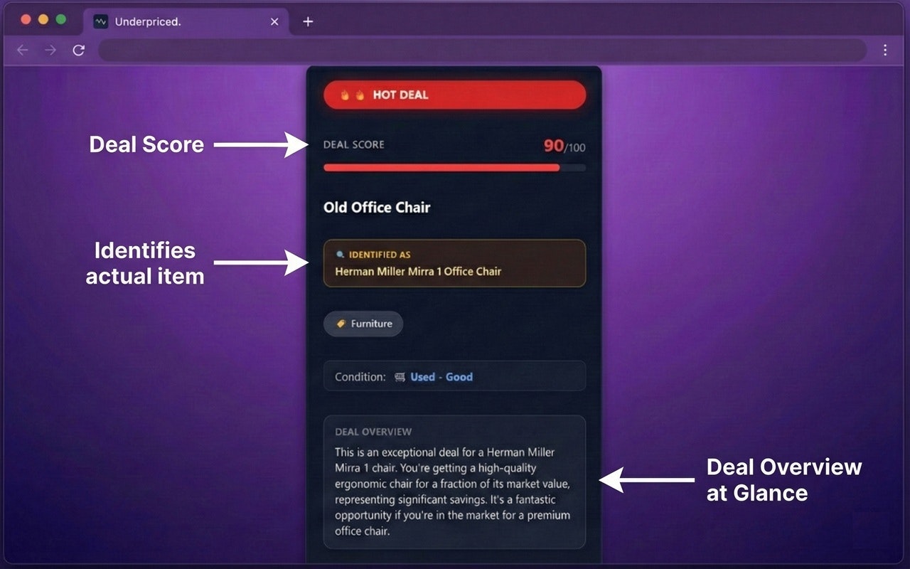 Underpriced - The #1 Price Checker App - Screenshot 4 showing product features and functionality