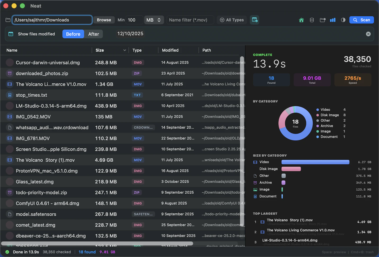  Neat — Find Large Files  (Mac) screenshot 2