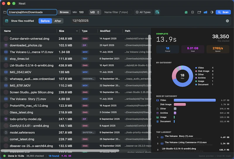  Neat — Find Large Files  (Mac) screenshot 2