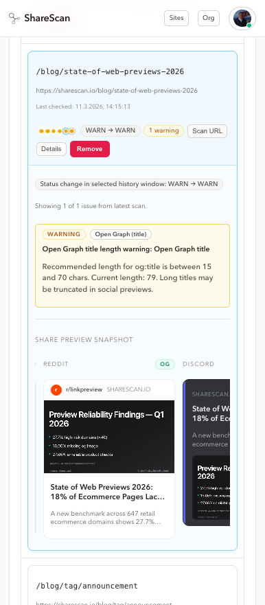 ShareScan.io - Main product screenshot demonstrating key features and user interface