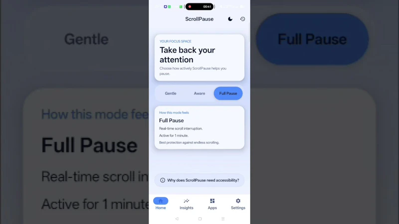 ScrollPause screenshot 1 (video preview)