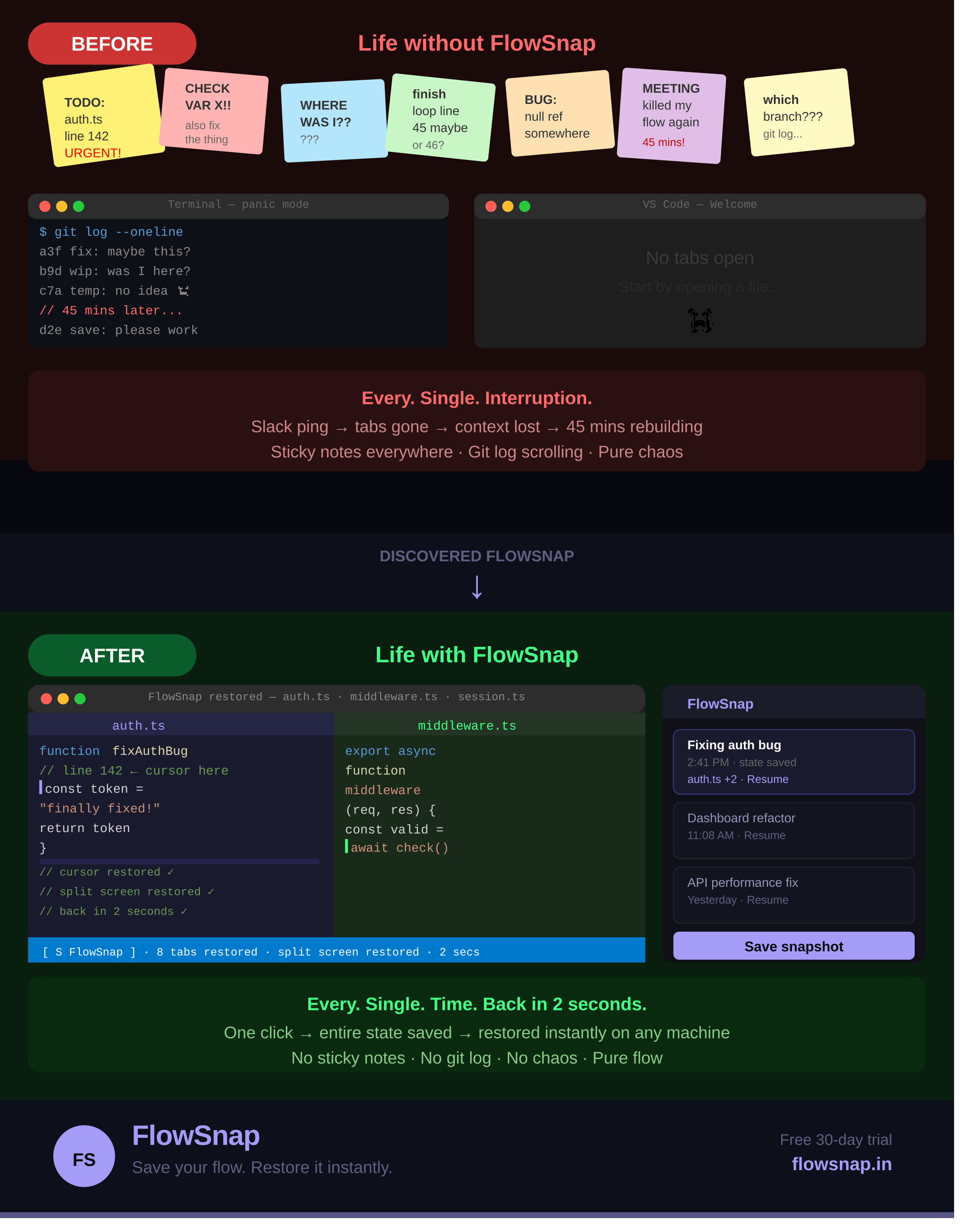 FlowSnap — Never Lose Your Dev Flow gallery image