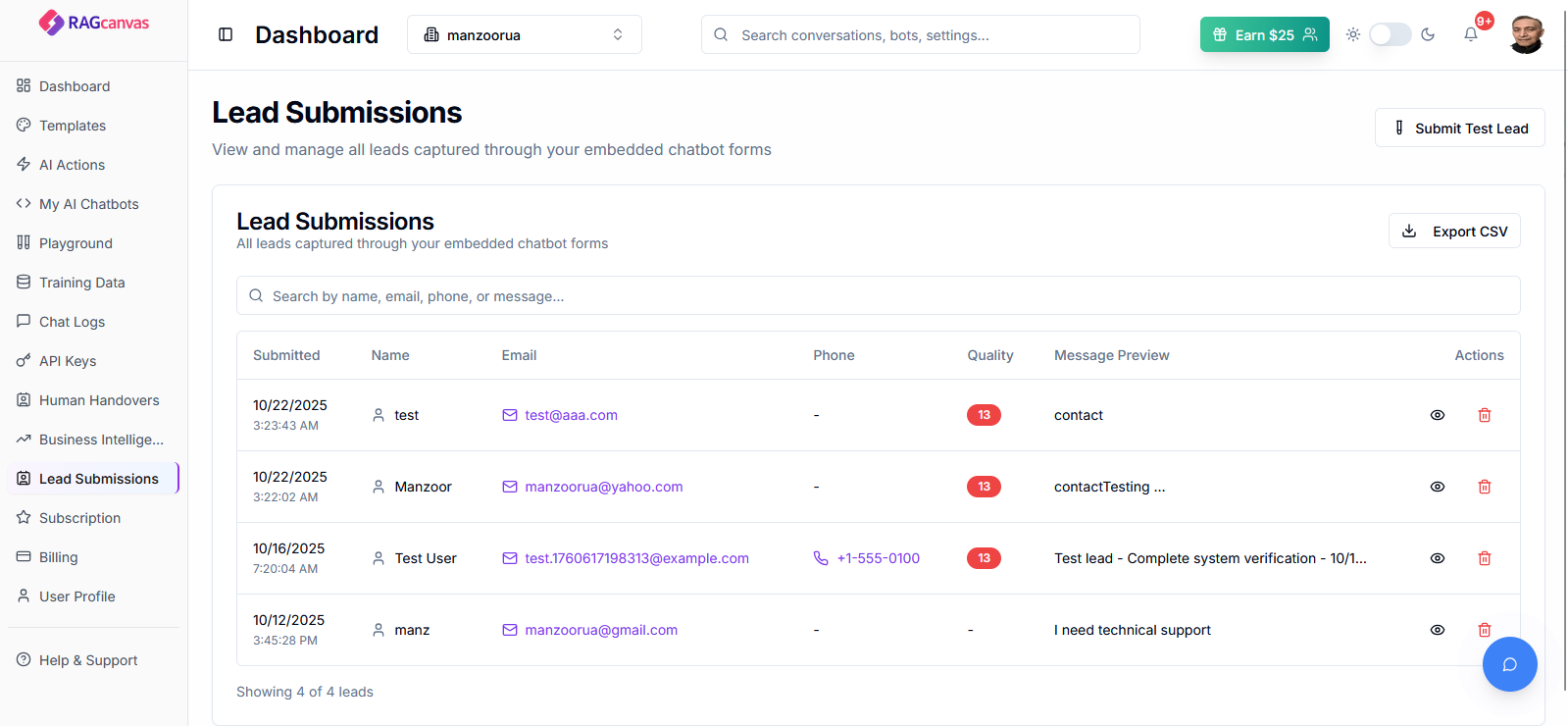 RAGcanvas Enterprise AI Chatbot Platform gallery image