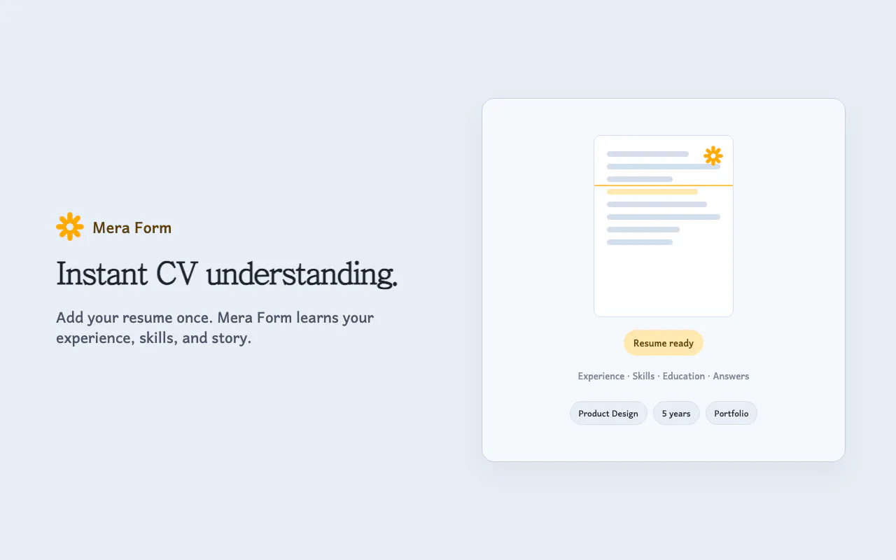 Mera Form: AI Job Application Assistant gallery image