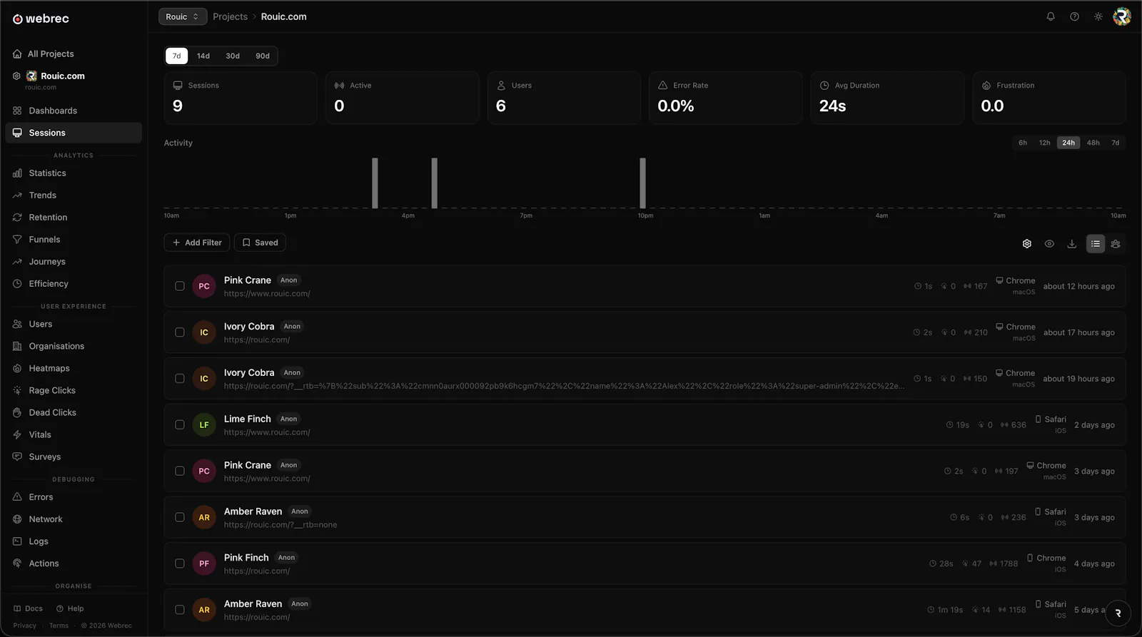 Webrec screenshot 4