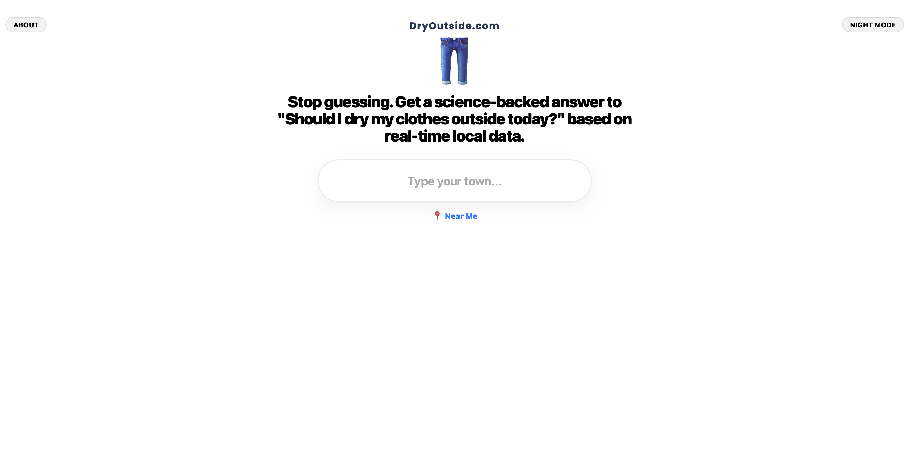 DryOutside.com - Main product screenshot demonstrating key features and user interface