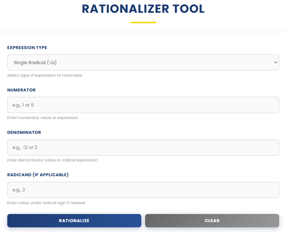 Rationalizer Tool | Ease Tools gallery image
