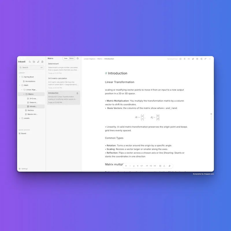 inkwell - Write without distraction. screenshot 2