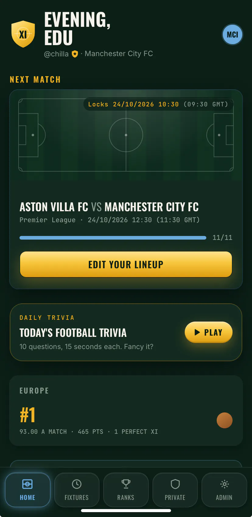Matchday XI gallery image